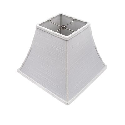 Upgradelights White Linen 12 Inch Square Bell Washer Lampshade Replacement 6x12x10 (White)