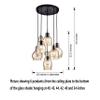 Jojospring Mariana Antique Black Cognac Glass 6-Light Cluster Pendant Chandelier with Round Base view 2