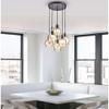 Jojospring Mariana Antique Black Cognac Glass 6-Light Cluster Pendant Chandelier with Round Base view 3