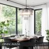 MEELIGHTING 7 Lights Modern Contemporary Crystal Chandeliers Lights Pendant Ceiling Chandelier Lighting Fixture 3-Tier for Dining Room Living Room view 2