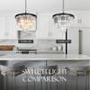 MEELIGHTING 7 Lights Modern Contemporary Crystal Chandeliers Lights Pendant Ceiling Chandelier Lighting Fixture 3-Tier for Dining Room Living Room view 4