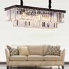 MEELIGHTING L39.4 W10.2 Rectangle Modern Crystal Chandeliers Lighting Pendant Ceiling Lights Fixture Lamp for Dining Living Room view 1