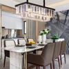 MEELIGHTING L39.4 W10.2 Rectangle Modern Crystal Chandeliers Lighting Pendant Ceiling Lights Fixture Lamp for Dining Living Room view 4
