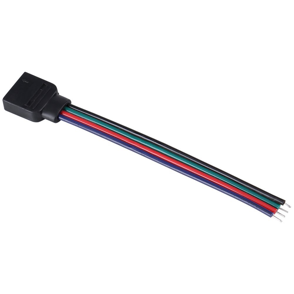 GLOGLOW 4-Pin RGB LED Strip Connector Cable 10cm Female Wire 20-Pack PVC RGB LED Light Connectors for LED Strip Light Installation