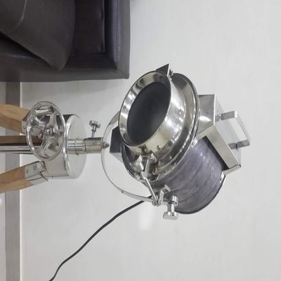 THOR INSTRUMENTS Vintage Style Chrome & Grey Nautical Spot Searchlight Floor Lamp Rustic Vintage Home Decor Gifts