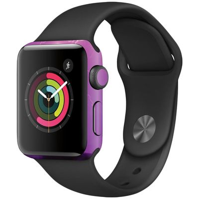 MightySkins Skin Compatible with Apple Watch Series 3 42mm - Purple Lightning | Protective, Durable, and Unique Vinyl Decal wrap Cover | Easy to Apply, Remove, and Change Styles | Made in The USA