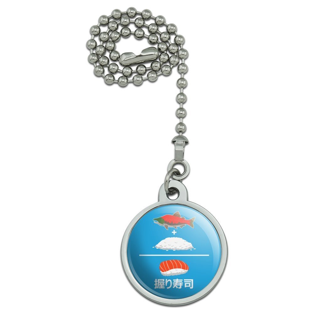 GRAPHICS & MORE Salmon Plus Rice Equals Sushi Nigiri Ceiling Fan and Light Pull Chain