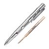 MecArmy TPX33 Titanium Tactical Pen with Tungsten Steel Glass Breaker for Self-Defence, Anti-roll concave-convex shell with Comfortable grip for Writing, Refill Pocket Clip included (Titanium Silver) view 1
