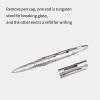 MecArmy TPX33 Titanium Tactical Pen with Tungsten Steel Glass Breaker for Self-Defence, Anti-roll concave-convex shell with Comfortable grip for Writing, Refill Pocket Clip included (Titanium Silver) view 3