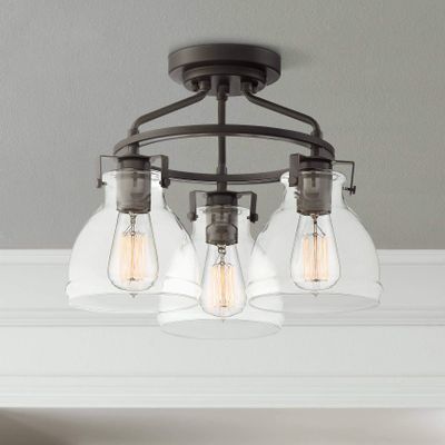 Bellis 14 1/2" Wide 3-Light Semi-Flush Mount Ceiling Fixture