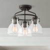 Bellis 14 1/2" Wide 3-Light Semi-Flush Mount Ceiling Fixture view 1