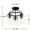 Bellis 14 1/2" Wide 3-Light Semi-Flush Mount Ceiling Fixture view 4