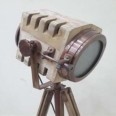 THOR INSTRUMENTS Vintage Hollywood Nautical Wooden Spot Light Lamp Search Light Living Room Rustic Vintage Home Decor Gifts