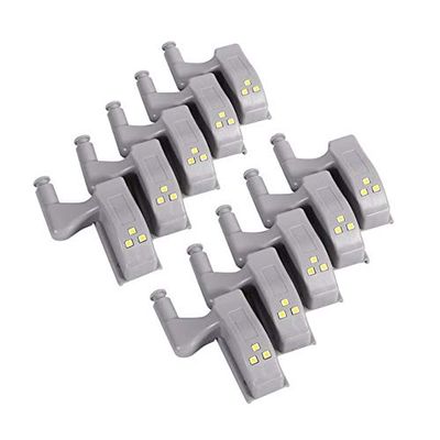 10pcs Universal Cabinet Hinge LED Light Cupboard Closet Wardrobe Smart Sensor LED Hinge Lights Warm White