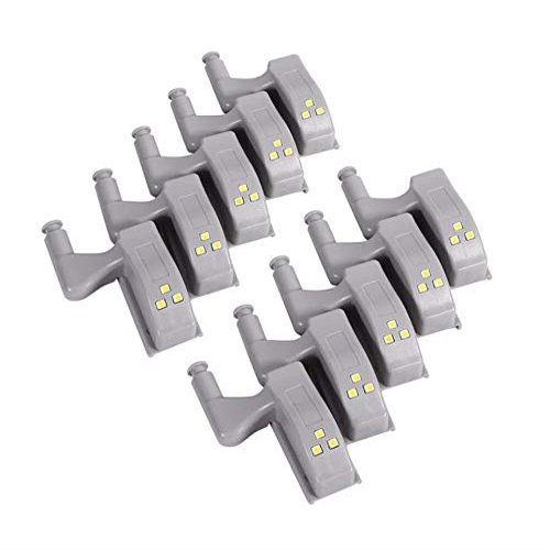 10pcs Universal Cabinet Hinge LED Light Cupboard Closet Wardrobe Smart Sensor LED Hinge Lights Warm White