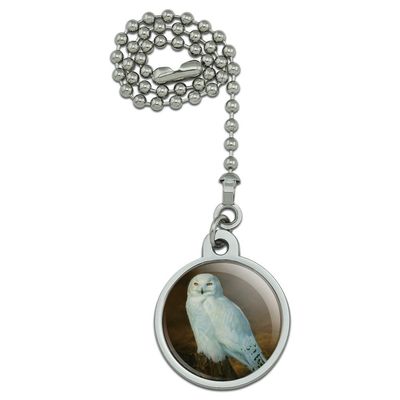 GRAPHICS & MORE Snowy Arctic Owl on Tree Stump Ceiling Fan and Light Pull Chain