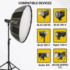Glow EZ Lock 42" Collapsible Silver Beauty Dish Softbox w/Bowens Mount Speedring and Deflection Disk, 16 Ribbed Design Soft Box w/Silver Interior for Perfect Lighting and Beauty Dish Photogra view 4