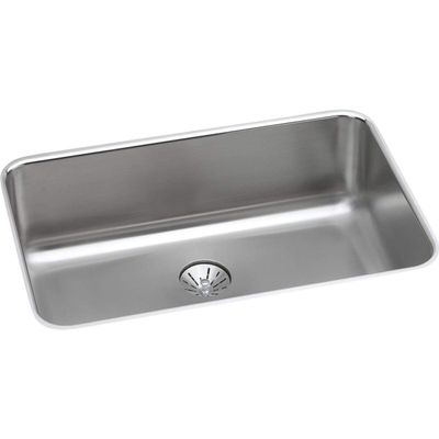Elkay ELUH2416PD Lustertone Classic Single Bowl Undermount Stainless Steel Sink with Perfect Drain,26.28 x 12.51 x 30.66 inches