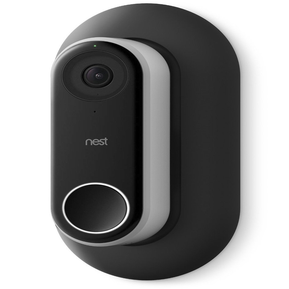 elago Wall Plate Designed for Google Nest Hello Wall Plate (Wired) [Black] - Compatible with Google Nest Hello Smart WiFi Video Doorbell, Use with Adjustable Wedge [US Patent Registered]