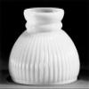 B&P Lamp American Made Opal Glass Rib Student Shade, 6 Inch Fitter, Hand Blown Milk Glass, Ribbed Design, Plain Top, 4-3/8 Inch Height view 4