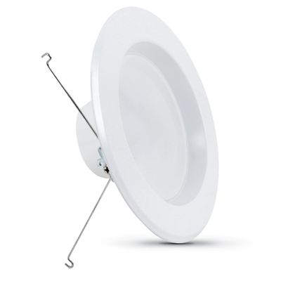 Feit Electric 5-6 inch LED Recessed Downlight - Pre-Mounted Trim - Standard Base Adapter - 2700K CCT Soft White - Dimmable- 75W Equivalent - 45 Year Life - 925 Lumens, LEDR56/927CA