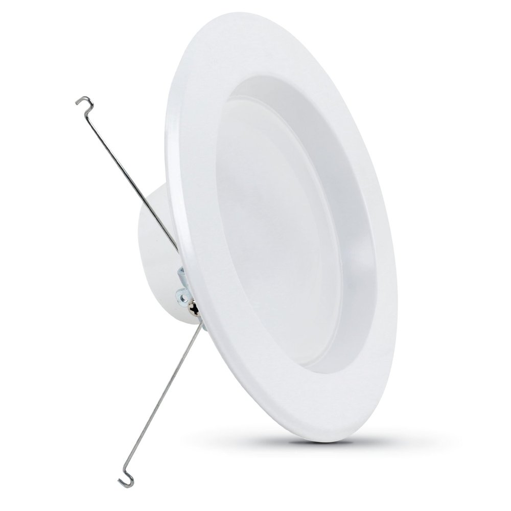 Feit Electric 5-6 inch LED Recessed Downlight - Pre-Mounted Trim - Standard Base Adapter - 2700K CCT Soft White - Dimmable- 75W Equivalent - 45 Year Life - 925 Lumens, LEDR56/927CA