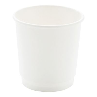 Restaurantware-500 CT Disposable White 4-oz Hot Beverage Cups with Double Wall Design: No Need for Sleeves - Perfect for Cafes - Eco Friendly Recyclable Paper - Insulated - Takeout Coffee Cup