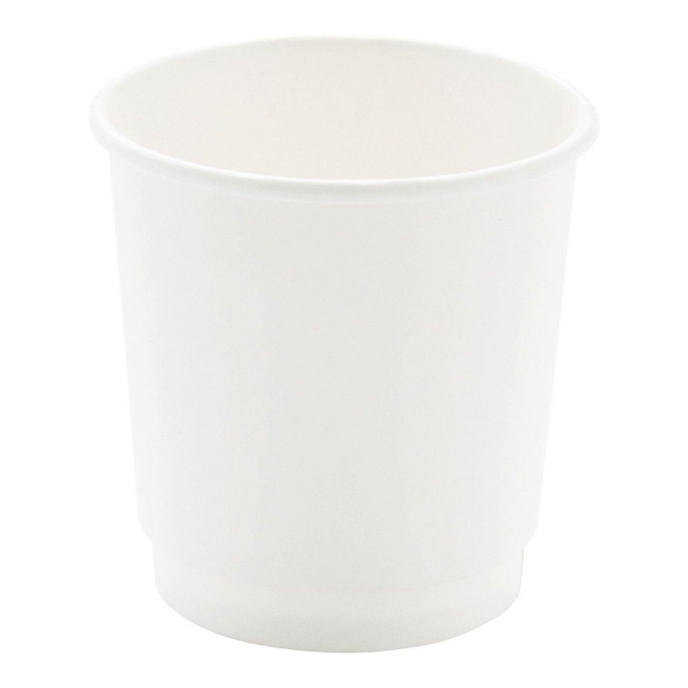 Restaurantware-500 CT Disposable White 4-oz Hot Beverage Cups with Double Wall Design: No Need for Sleeves - Perfect for Cafes - Eco Friendly Recyclable Paper - Insulated - Takeout Coffee Cup