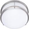 Lunabode LED Flush Mount Ceiling Light, Double Ring, Close to Ceiling Fixture, 22W (100W Eq), 1800lm, 4000K, Brushed Nickel, ETL (15") for Garage, Living Room view 1
