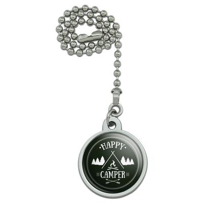 GRAPHICS & MORE Happy Camper with Campfire Ceiling Fan and Light Pull Chain