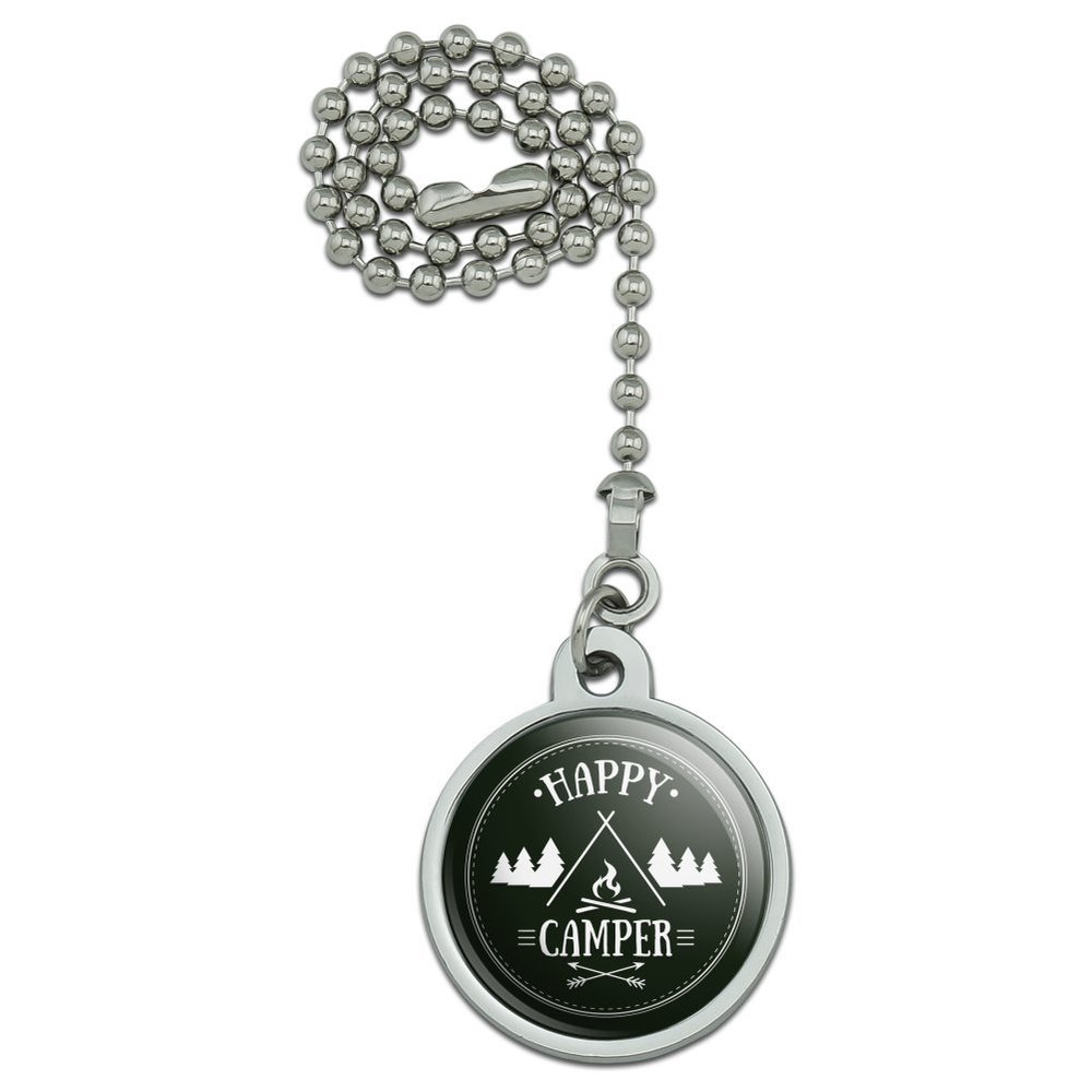 GRAPHICS & MORE Happy Camper with Campfire Ceiling Fan and Light Pull Chain