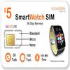 SpeedTalk Mobile $5 Prepaid Smart Watch SIM Card Kit for 5G 4G LTE Smartwatch, Wearables | Triple Cut 3 in 1 Simcard - Standard Micro Nano | No Contract | USA Coverage 30 Days Service view 1