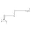 Pfister Lita Pot Filler Kitchen Faucet, 2-Handle, Wall Mounted, Single Hole, Polished Chrome Finish, GT533PFC view 2