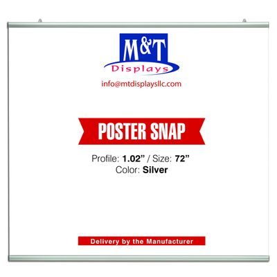 Poster Snap Set Silver Anodized Aluminum (For 72" Poster Width)