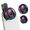 (Upgraded) Phone Camera Lens, 0.45X Super Wide Angle Lens, 15X Macro Lens, Clip-On 2 in 1 Professional for iPhone Lens Kit for TIK Tok, Vlog, Yotube, Compatible with iPhone, Samsung, Google Pixel view 1