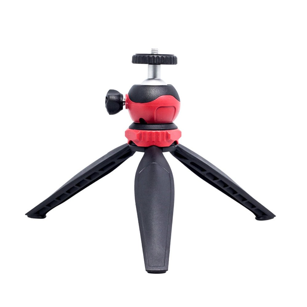 Roolad Mini Tripod for Camera Phone Handheld Holder with Clip (Red)