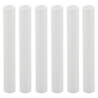 Creative Hobbies 4 Inch Tall White Plastic Candle Covers Sleeves Chandelier Socket Covers ~Candelabra Base | 6 Pack