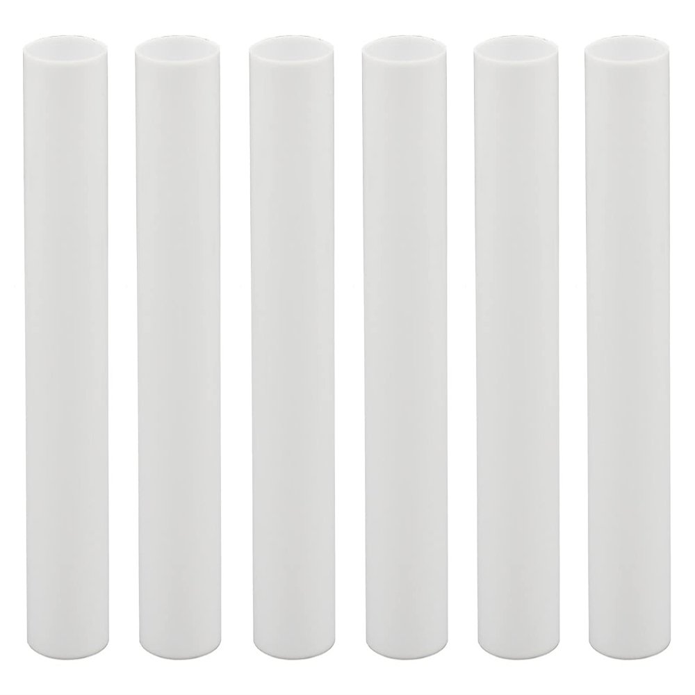 Creative Hobbies 4 Inch Tall White Plastic Candle Covers Sleeves Chandelier Socket Covers ~Candelabra Base | 6 Pack