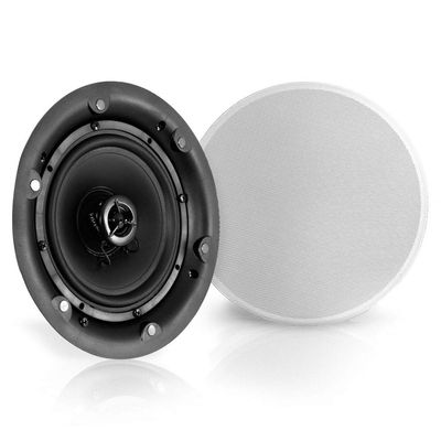Pyle Ceiling and Wall Mount Speaker - Wireless Bluetooth 6.5" Dual 2-Way Audio Stereo Sound Subwoofer Kit w/ 300 Watts, in-Wall & in-Ceiling Flush Mount for Home Surround System - Pyle PWRC65BT White