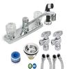 EverFlow Single Handle Kitchen Faucet Complete Kit Gerber Style KFKT17182-20, Compressed Valve Chrome Plated Finish, Construction view 1
