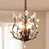 Ganeed 3-Light Crystal Chandelier, 13 Inch Black Hanging Ceiling Fixture view 1