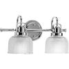 Progress P2991-15 Archie - 17 Inch Width - 2 Light - Line Voltage - Damp Rated, Chrome Finish with Clear Prismatic Glass view 3