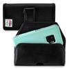 Turtleback Holster Made for Samsung Galaxy S9 with OB Commuter case Black Belt Case Leather Pouch with Executive Belt Clip Horizontal view 1