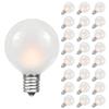 Novelty Lights 25 Pack G40 Frosted White Outdoor Globe Bulbs, Light Bulbs Glass Incandescent Bulbs with 3000 Hour Lifespan, Globe String Lights Replacement Bulbs view 1