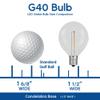 Novelty Lights 25 Pack G40 Orange Outdoor Globe Bulbs, Light Bulbs Glass Incandescent Bulbs with 3000 Hour Lifespan, Globe String Lights Replacement Bulbs view 3