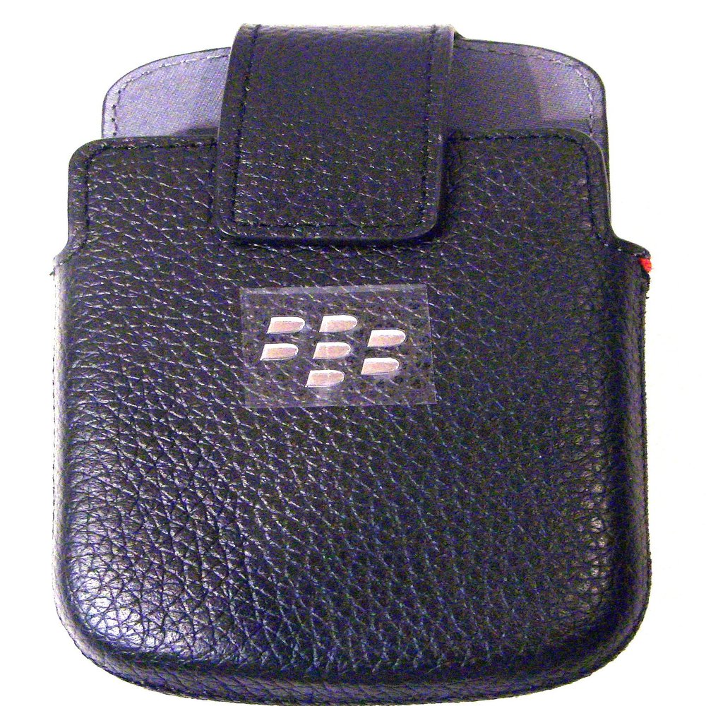 Holster Leather Swivel Holster for Rim BlackBerry Q10 - Retail Packaging - Black