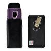 Turtleback Belt Case Made for Samsung Galaxy S9 Plus + Fits w/OB Defender or Bulky Cases, Black Vertical Holster Leather Pouch with Heavy Duty Rotating Ratcheting Belt Clip view 1