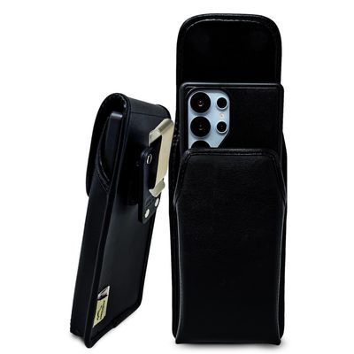 Turtleback Premium Leather Phone Holster for Galaxy S26 Ultra, S25 Ultra, S24 Ultra to S20 Ultra - Medium - Heavy Duty Belt Clip Fits Symmetry or Medium Size Cases