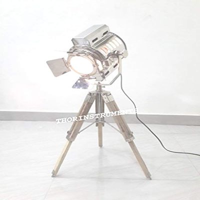 THOR INSTRUMENTS Hollywood Spotlight Studio Designer Nautical Table Lamp Tripod Stand Rustic Vintage Home Decor Gifts