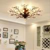 Ganeed 5-Light Crystal Chandelier, 31.5 Inch Black Flush Mount Fixture view 3